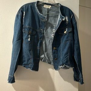Denim By Ellison jacket size medium distressed